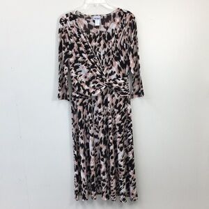 Vicki Wayne Ruched Waist Long Sleeve Midi Dress Size 8 EXCELLENT Condition